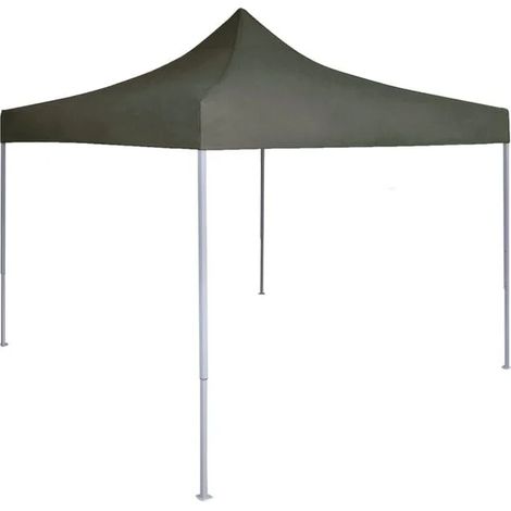 Tente de réception pliante professionnelle 2x2 mètres, acier, gris anthracite (1/5)