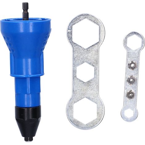 Adaptateur pour perceuse et pistolet à riveter électrique sans fil, outil électrique bleu (1/5)