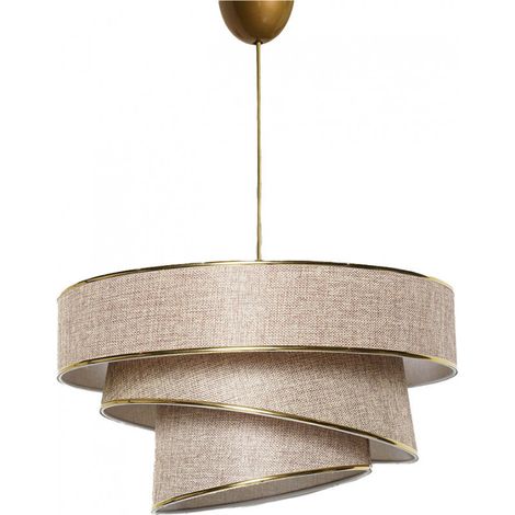 Lámpara colgante con pantalla de algodón Couper - Oro (1/3)