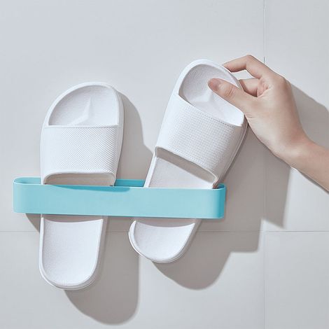 Porte-Chaussures - Support Mural pour Pantoufles - Sans Perçage - Adhésif Fort - Pour Salle de Bains et Toilettes - 25 x 5,6 x 3,5 cm - 1 Pièce (1/5)