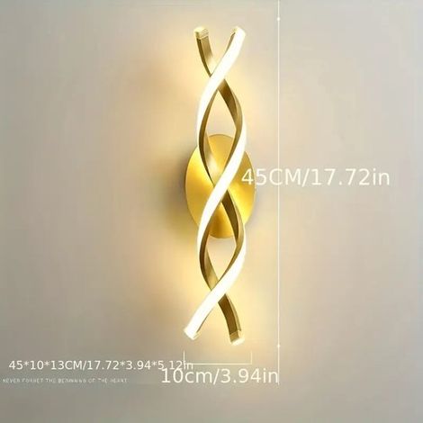 Applique da interno, applique a LED, design moderno, 22 W, design curvo, 3000 K, luce bianca calda, 2500 lumen, nero, per Sc (1/5)