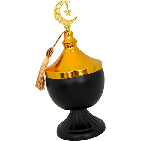 Tarro de metal para dulces con tapa, decoración para - Negro