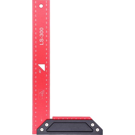 Équerre de menuiserie en aluminium 300mm, règle de traçage en L haute précision avec laser pour charpentier (1/5)