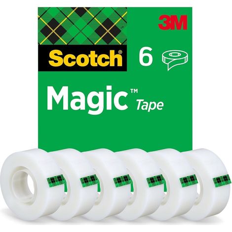 Magic Ruban Adhésif Invisible, 6 Rouleaux, 19 mm x 33 m (1/5)