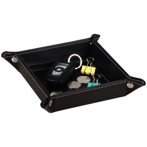 BUNTHAUS Boîtes de rangement Plateau en cuir pour clés Organisateur, pièces de monnaie, clés, portefeuille et accessoires Plateau de rangement (1/5)