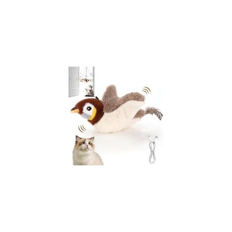 Oiseau Volant pour Chat, Jouet pour Flying Bird, Jouet en Peluche Simulant Le Gazouillis, Jouet Interactif pour Chat (1/5)