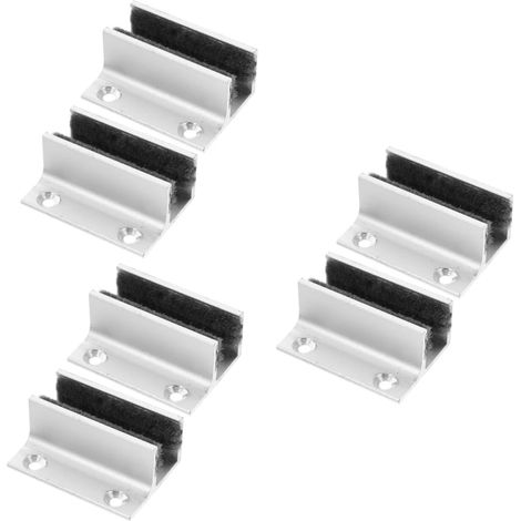 6 pièces guide de sol pour porte coulissante, aluminium, réglable (1/5)