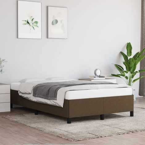 Lit adulte Cadre de lit Facile à monter pour Adultes, Adolescents, Enfants Marron foncé 120x200 cm Tissu BNDET7599394 (1/5)