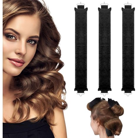 Rouleaux souples pour cheveux longs, bigoudis flexibles sans chaleur, tiges à friser pour dormir, fers à boucler nuit, lot de 4 avec crochets, coiffure bouclée au réveil, matériau doux, multi-tailles