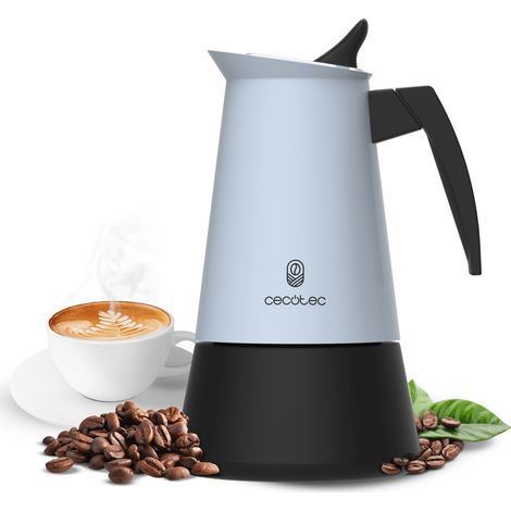 Cecotec Cafetera Italiana Piccolina 600 Blue. 300ml, 6 Tazas de Café, Acero Inoxidable, Apta Todas Superficies, Filtro Premium (1/3)