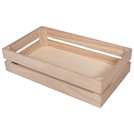 Rayher Cassetta Frutta Decoro In Legno, Scatola Portaoggetti, 35.5 x 20.3 x 8.4 cm, Legno di Pioppo Liscio, con Ganci per Appendere, da Personalizzare e Colorare, 62728000 (1/3)