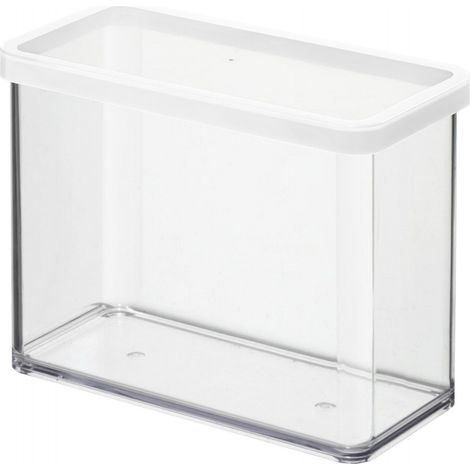 ROTHO Kunststoffbox, B 10 x T 20 x H 14,2 cm, 2,1 l, transparent/weiß ROTHO