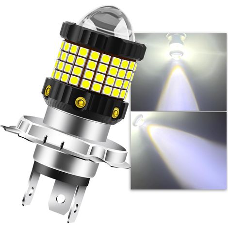 （1PCS）Ampoule H4 Led Moto Phare Avant de Moto, Éclairage Réel à 360°, 12W 6000K Blanc Feux de Croisement et Feu Route, Remplace Les Phares de Moto