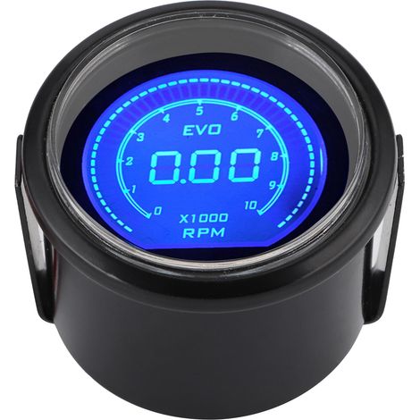 Tachymètre numérique LCD 2 pouces Affichage RPM Rouge Bleu pour EVO Série Universel Voiture 12V (1/5)
