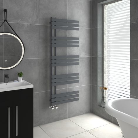 WarmeHaus D Shape Bathroom Radiator Warmer Sand Grey 1600x600mm