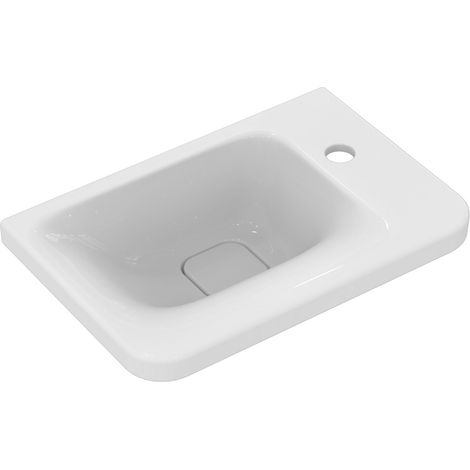 Ideal Standard TONIC II Lave-mains asymétrique 45 x 31 cm, trop-plein caché, 1 trou à droite. Blanc (K087601) (1/5)