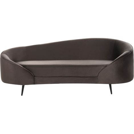 Sofa 2-Sitzer SAVAR Samtstoff Dunkelbraun
