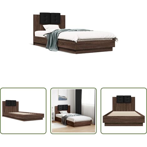 Oreiller de tête - Cadre de lit sans matelas chêne marron 90x200 cm (1/5)