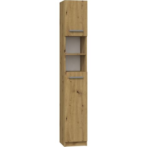 MARELLO - Colonna bagno in stile moderno - 183x32x30 - 2 ante+ripiani (1/3)