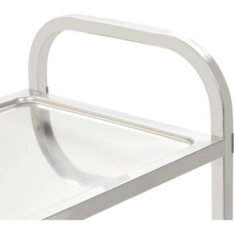 vidaXL Küchenwagen 3 Ebenen Edelstahl Silber 95x45x83,5 cm