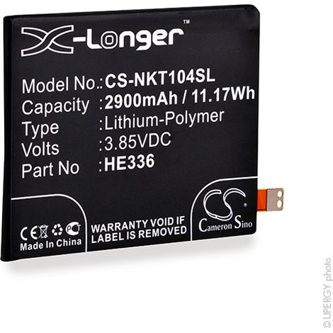NX - Batterie téléphone, smartphone, GSM pour Nokia 3.85V 2900mAh - HE321HE336