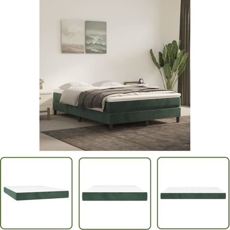 The Living Store Matelas de lit à ressorts ensachés Vert foncé 140x190x20 cm - Matelas À Ressorts Ensachés - Matelas Confortable - Matelas Moelleux - Sommier Tapissier - Literie (1/5)