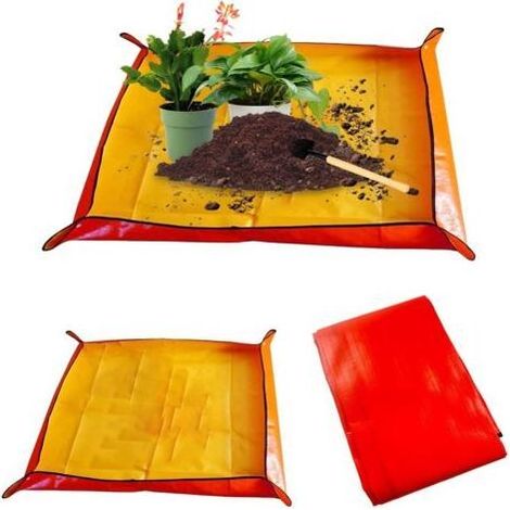 Tapis de Rempotage, 2 Pièces Tapis de Jardinage, Orange Imperméable Tapis de Plante, 2 Tailles, Tapis de Plantation de Jardinage Pliable Convient pour Travaux de Jardinage (1/5)