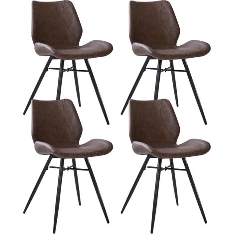 Set mit 4 Esszimmerstühlen Beau Industriell Taupefarbenes