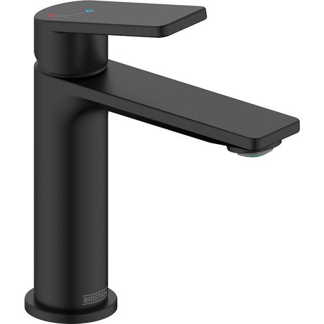 Bristan Frammento Eco Start Basin Mixer Tap with Clicker Waste - Black