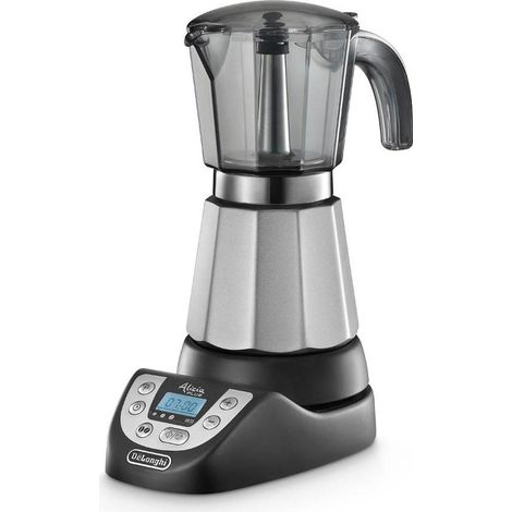 Cafetière Moka Électrique DeLonghi Alicia Plus EMKP 63.B Noir Argent
