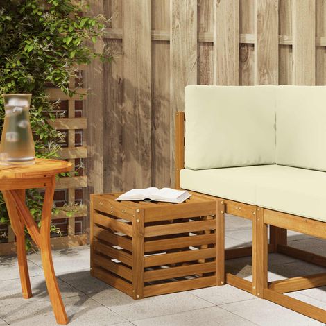 Outdoor Hocker Bank Natur 43 x 43 x 37 cm Massivholz Akazie