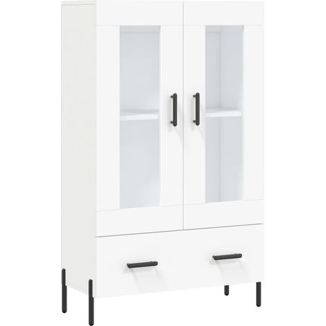 Credenza cassettiera mobile contenitore organizer cucina soggiorno salotto alto 695 x 31 x 115 cm legno ingegnerizzato bianco 020032497