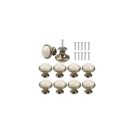 10 maniglie in ceramica per cassetti e ante, pomelli rotondi da 33 mm, pomelli vintage per mobili, pomelli per porte, maniglie per mobili per armadi, guardaroba, cucine, camerette - Crezuo