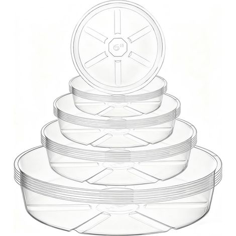 Lot de 24 soucoupes Transparentes en Plastique pour Plantes d'intérieur et d'extérieur, 15,5 cm, 20,5 cm, 25,5cm, 30,5 cm, 4 Tailles (1/5)