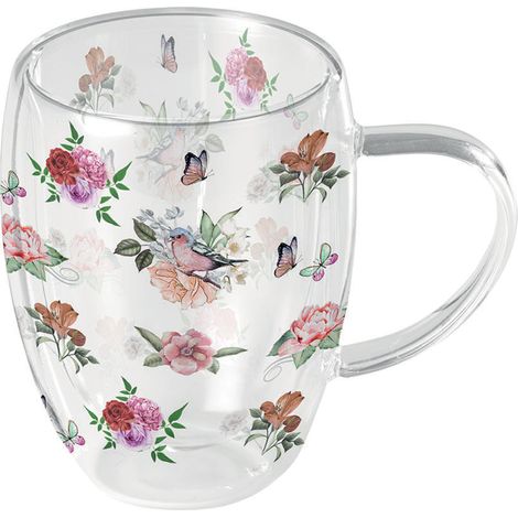 Tasse en verre double paroi  Jardin des Papillons (1/3)