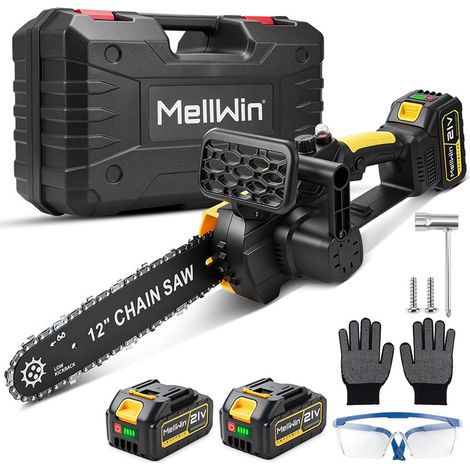 Motosega a batteria 21 V, barra guida da 30 cm, con 2 batterie 4,0 Ah e caricabatterie (1/5)