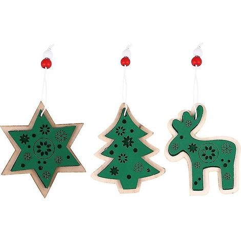 Pendentif en bois (lot de 3)