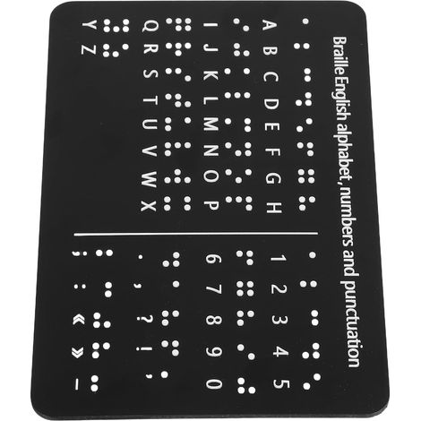 Tableau D'Alphabet Braille Éducatif Points En Relief Chiffres Et Ponctuation Outil D'Apprentissage Du Braille Pour Débutants Enfants Aveugles Aide Pédagogique Maison École 19.00X12.50X0.30Cm (1/5)