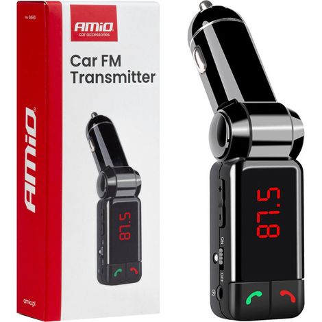 Trasmettitore FM per auto pieghevole 2×USB-A 12V 24V amio-04650 (1/3)