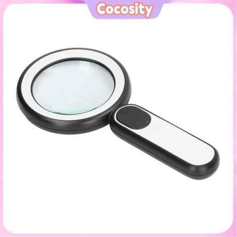 Cocosity loupe optique Loupe Portative HD, Interrupteur Tactile Grossissement 20X Loupe de quincaillerie Version noir et blanc (1/5)