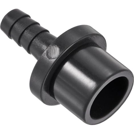 Raccord de tuyau en PVC, 8 mm cannelé x 20 mm, adaptateur de tube droit pour tuyau d'eau, irrigation, jardin, plomberie (1 pièce, noir) (1/5)