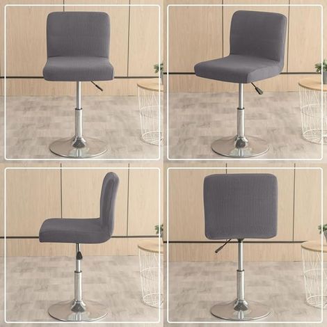 Housse de Tabouret de Bar avec Dossier Imperméable Couverture de Chaise Haute de Bar Extensible Housse de Chaise de Salle à Manger Pivotante Lavable 4 Pièces Gris foncé (1/5)