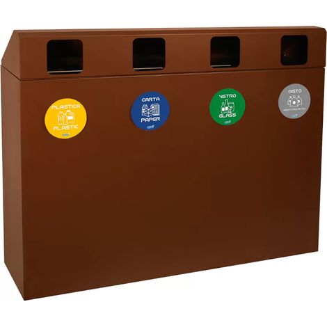 Pattumiera 240 litri acciaio corten con copertura (1/5)