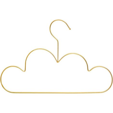 Lot de 3 Cintres pour Enfant Nuage 30cm Or