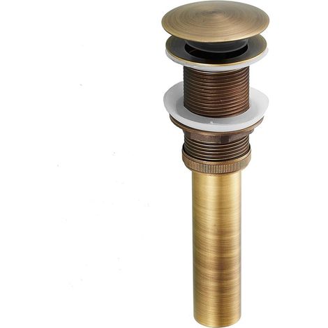 Bondes de vidange - Pour trou de montage de 45 à 50 mm - Anti-obstruction - Bonde d'évier - Pop-up - Sans trop-plein - Universel - Messing - Goud - Pour cuisine et salle de bain (1/5)