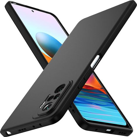 Noir Mat Coque pour Xiaomi Redmi Note 10 Pro avec Protection Caméra, Ultra Mince Étui de Protection en Silicone Antichoc, Souple TPU Anti-Rayures Bumper Housse (1/5)