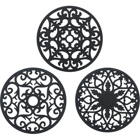 Dessous de Plat Silicone, 3PCS Anti-dérapant Anti-Chaleur 250 °C Multifonction Repose-cuillère Dessous de Verre de Cuisine Tapis de Table pour Cuisine et Salle à Manger (1/5)