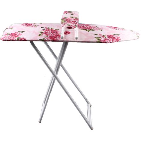 Planche à repasser de table pliable et extensible jusqu'à 91 cm (36 pouces), stable, à motif floral, avec housse de repassage, idéale pour la couture, les loisirs créatifs et la maison. (1/5)