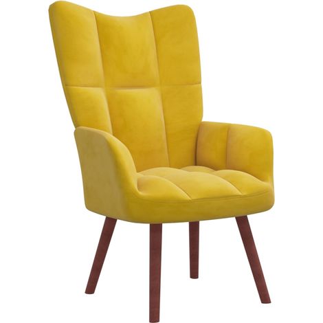 Chaise de relaxation Fauteuil de relaxation Chaise de Salon Relax Intérieur Jaune moutarde Velours VSGS981632 (1/5)