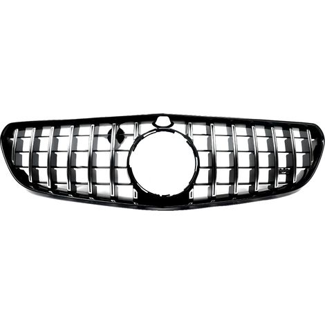 Parrilla delantera, material ABS duradero, estilo personalizado, cromo con detalles en negro. (1/2)